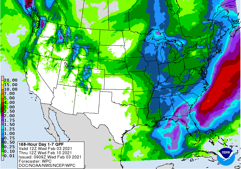 168-Hour Day 1-7 QPF